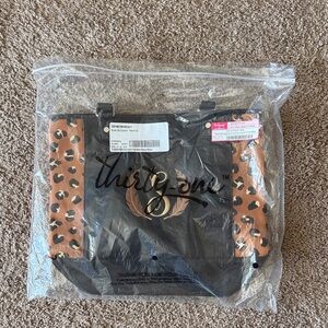 Thirty-One Black and Tan Leopard Tote